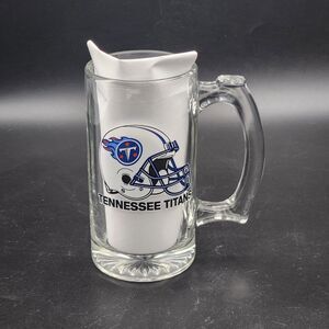 Tennessee Titans Glass Mug NFL Beer Stein Logo Clear 6.5 Inch Collectible 10 oz